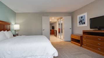 Suite, One King and One Sofa Bed, Non-Smoking | Premium bedding, blackout drapes, iron/ironing board