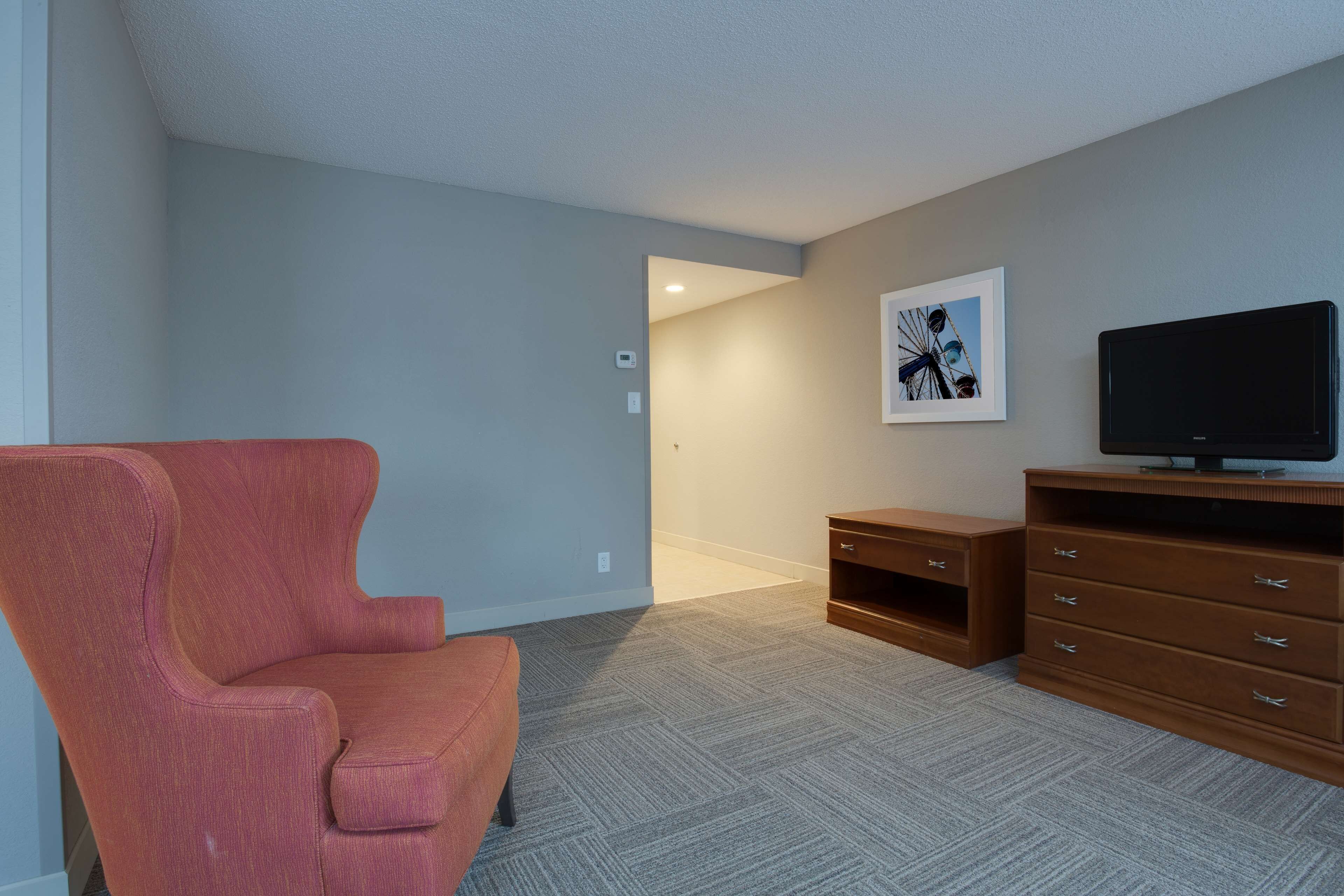 premium bedding, blackout curtains, iron/ironing board