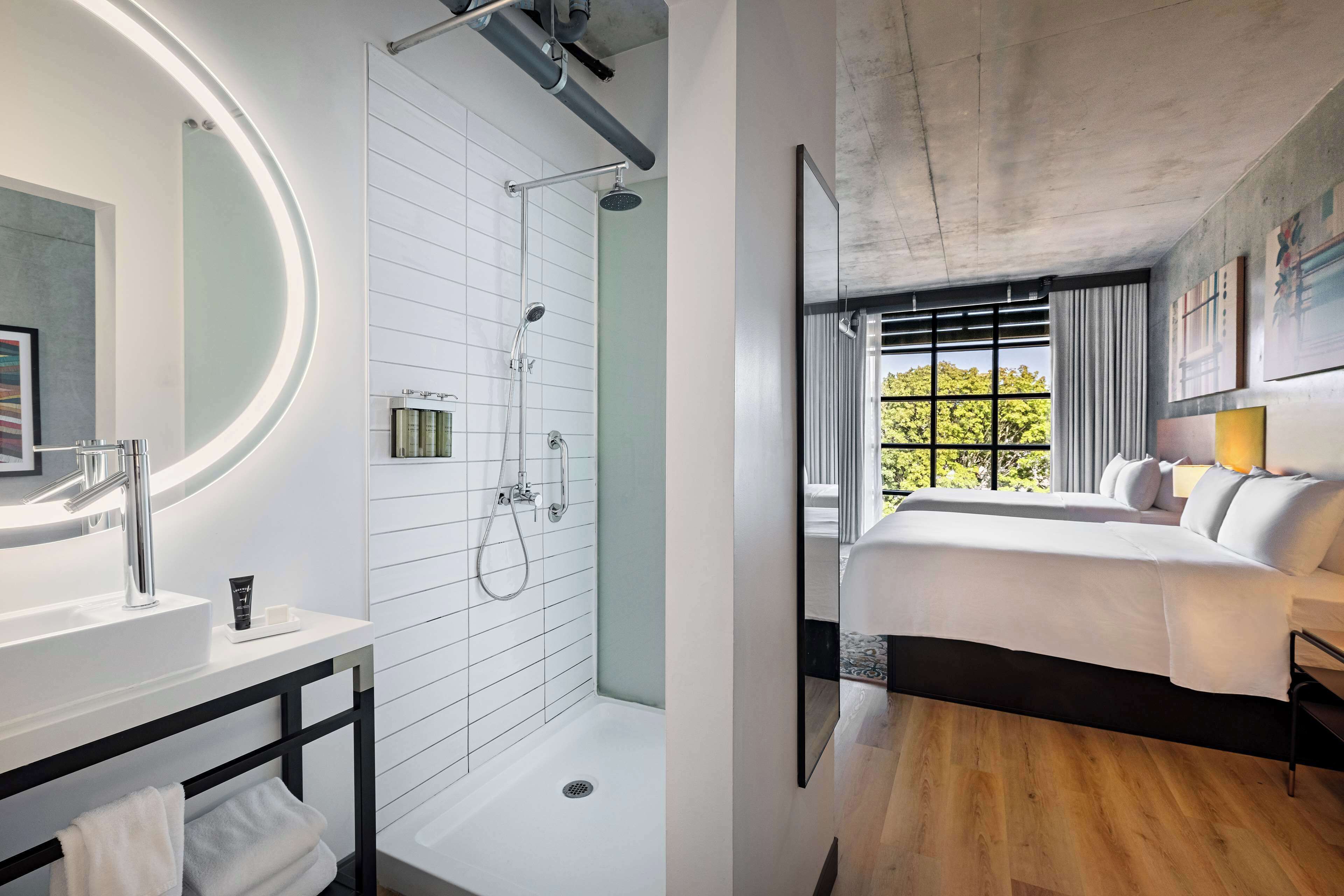 room, 2 queen beds (nylo) | bathroom shower