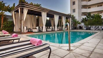 Kolam renang terbuka, kabana percuma, payung kolam