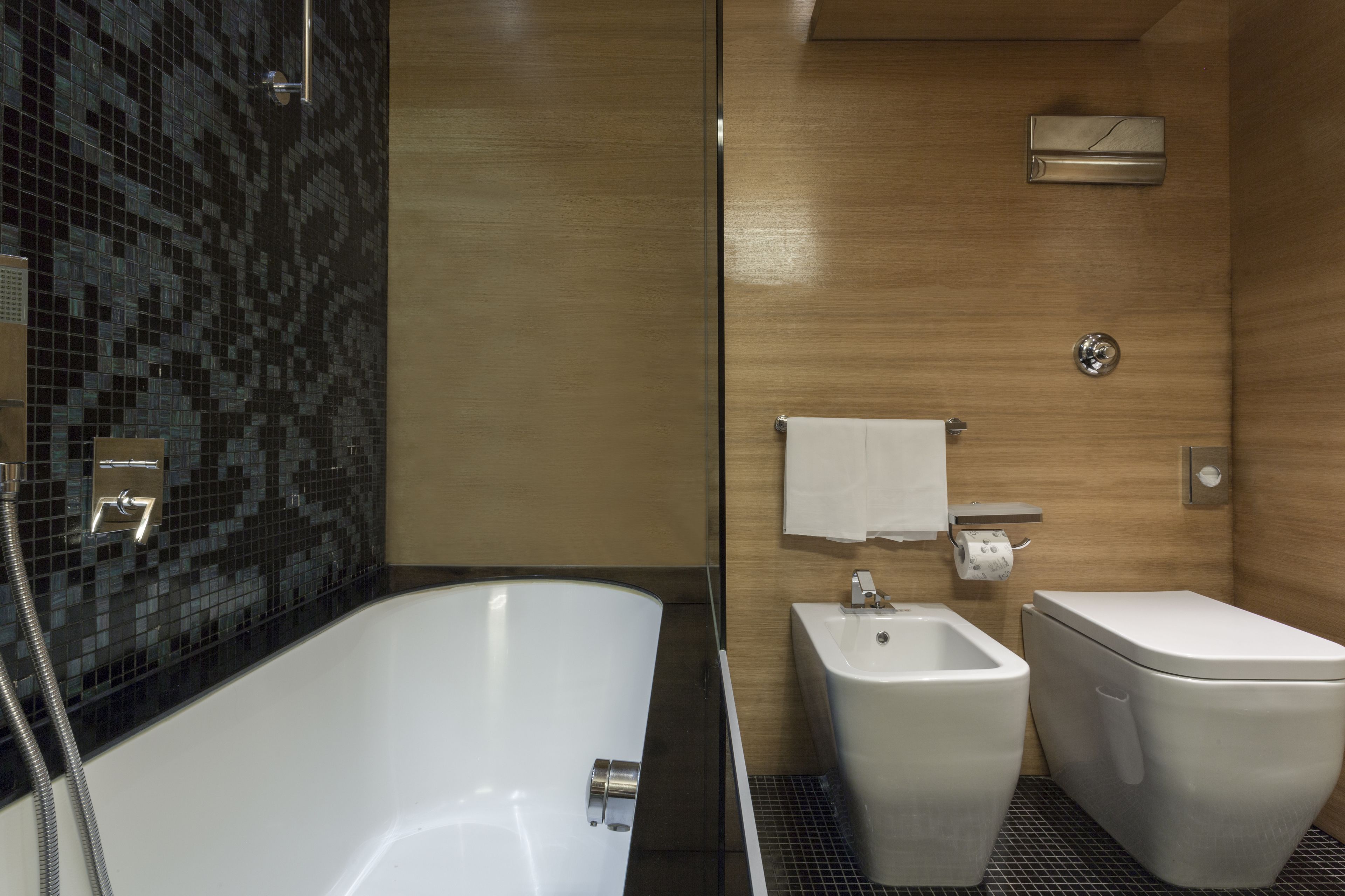 free toiletries, hair dryer, slippers, towels