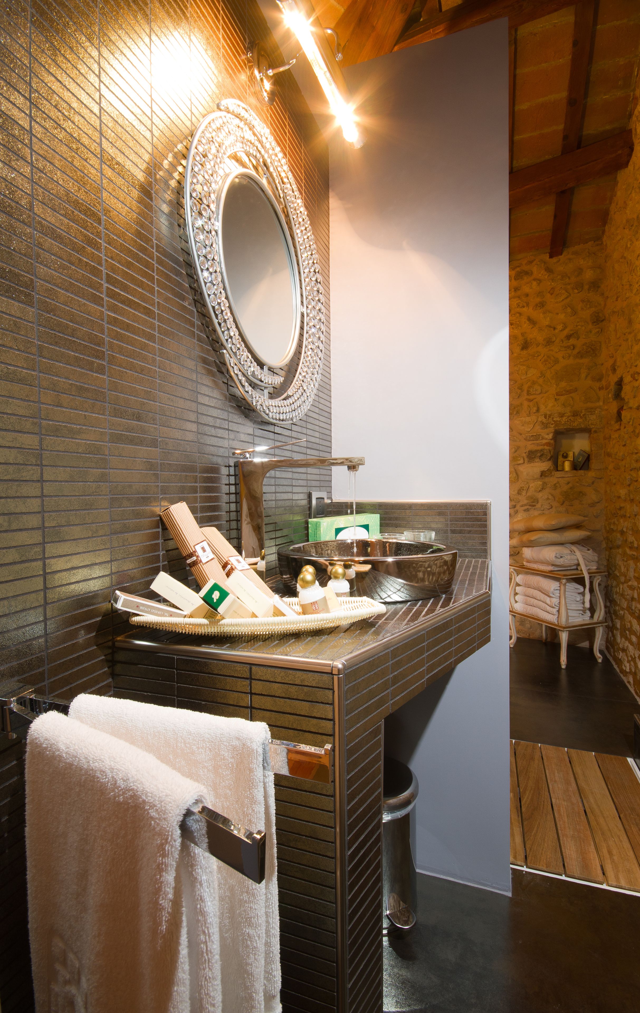 suite (rosa d'oro) | bathroom | rainfall showerhead, free toiletries, hair dryer, bidet