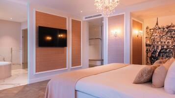Suite luxueuse, sauna | Literie hypoallergénique, minibar, coffre-fort, bureau