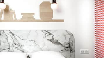 Select Comfort beds, individually furnished, desk, blackout curtains