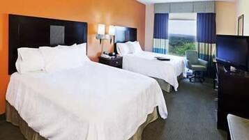 Hypo-allergenic bedding, in-room safe, iron/ironing board