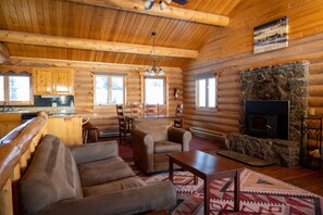 Luxury Cabin, 3 Bedrooms (7 Beds) | Living area - 320 Guest Ranch (Gallatin Gateway)