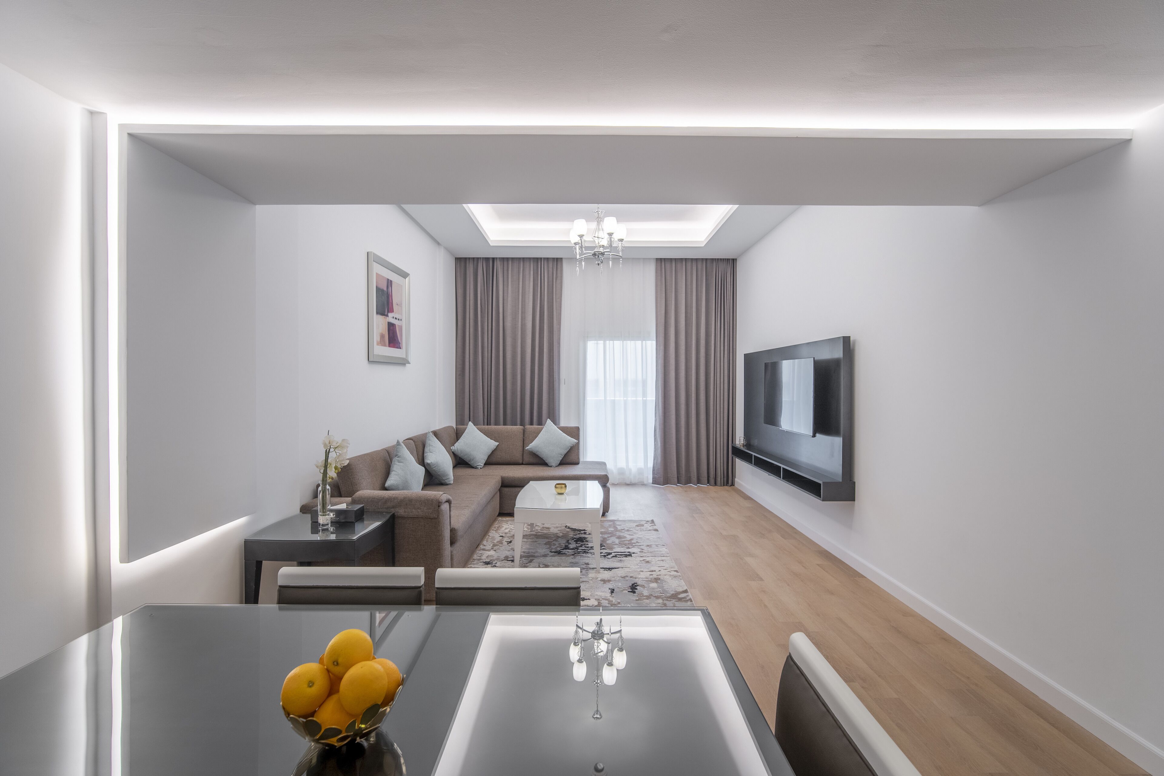 Apartment, 2 Bedrooms | Living area | 49-inch flat-screen TV with satellite channels