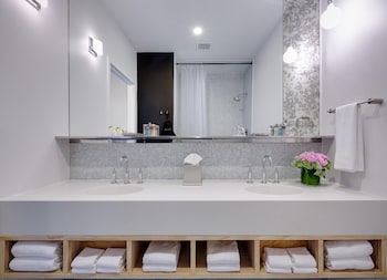 Free toiletries, hair dryer, bathrobes, towels at NU Hotel Brooklyn