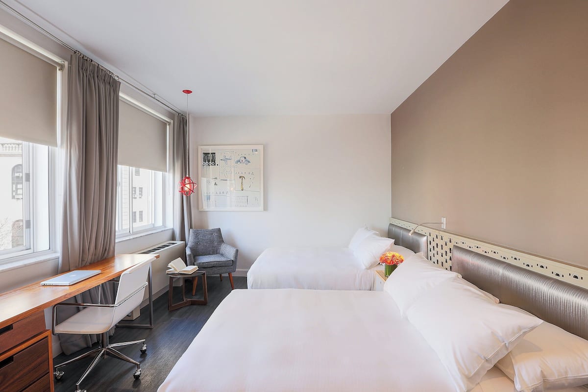 Standard Room, 2 Double Beds | Premium bedding, minibar, in-room safe, desk