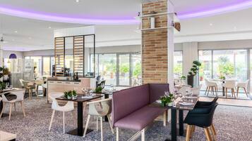 French cuisine, garden views