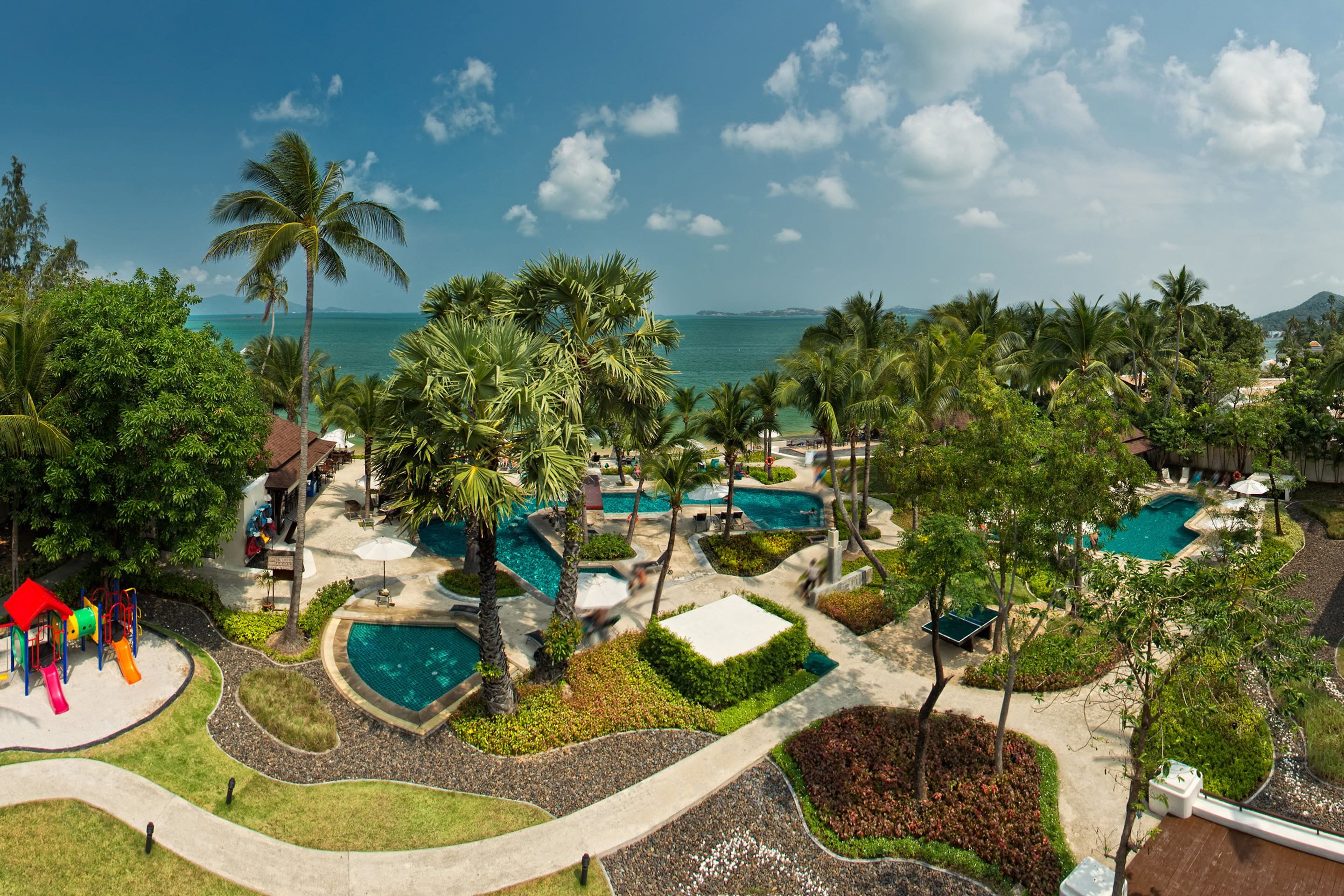 2 outdoor pools, pool umbrellas, sun loungers