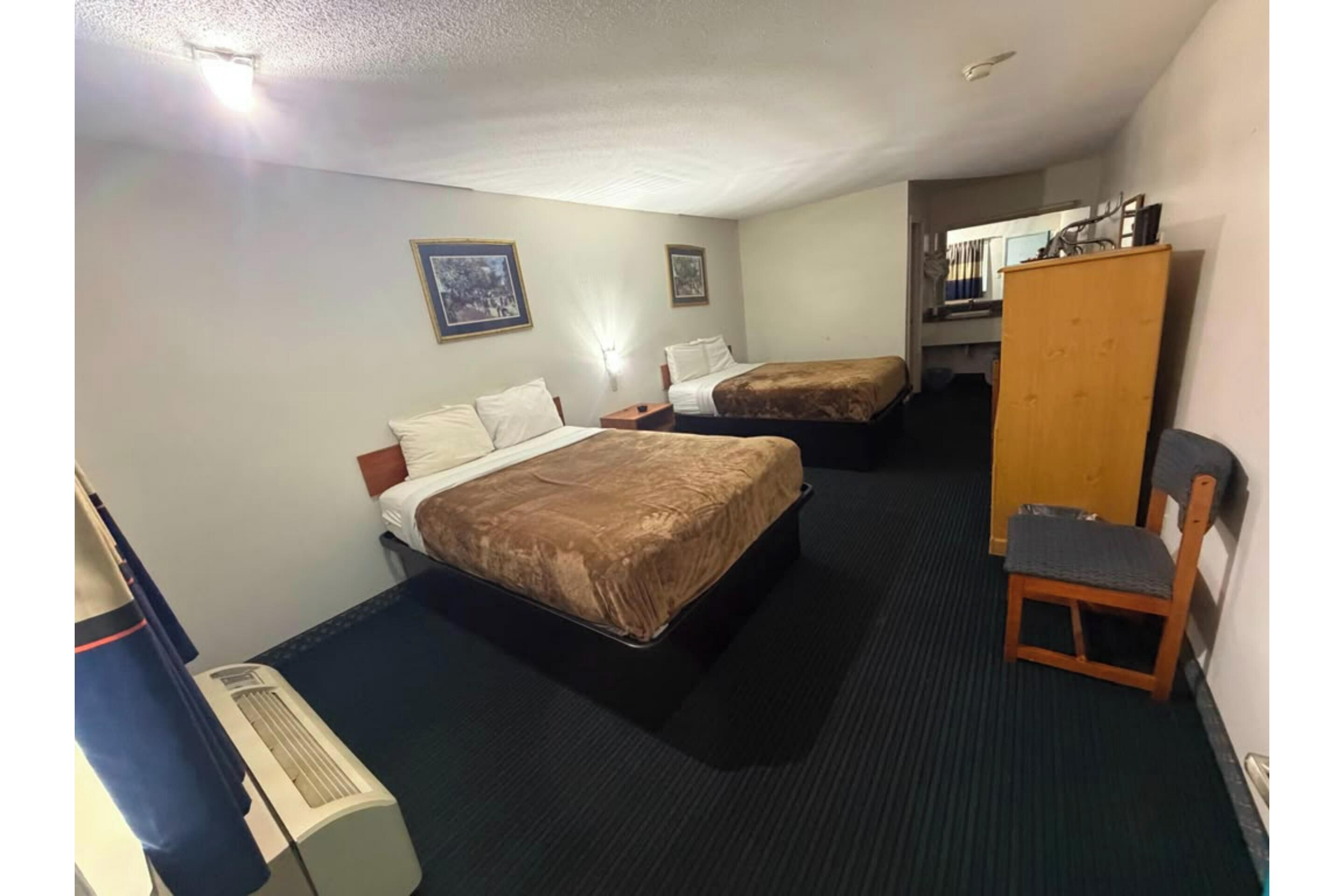 Room, 2 Queen Beds, Smoking | Desk, iron/ironing board, free WiFi, bed sheets