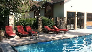 Indoor pool, outdoor pool, open 8:30 AM to 10:30 PM, pool loungers