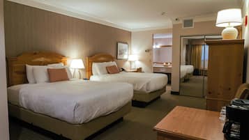 Business Room, 2 Queen Beds, Refrigerator, Ground Floor | 1 bedroom, blackout drapes, iron/ironing board, free WiFi