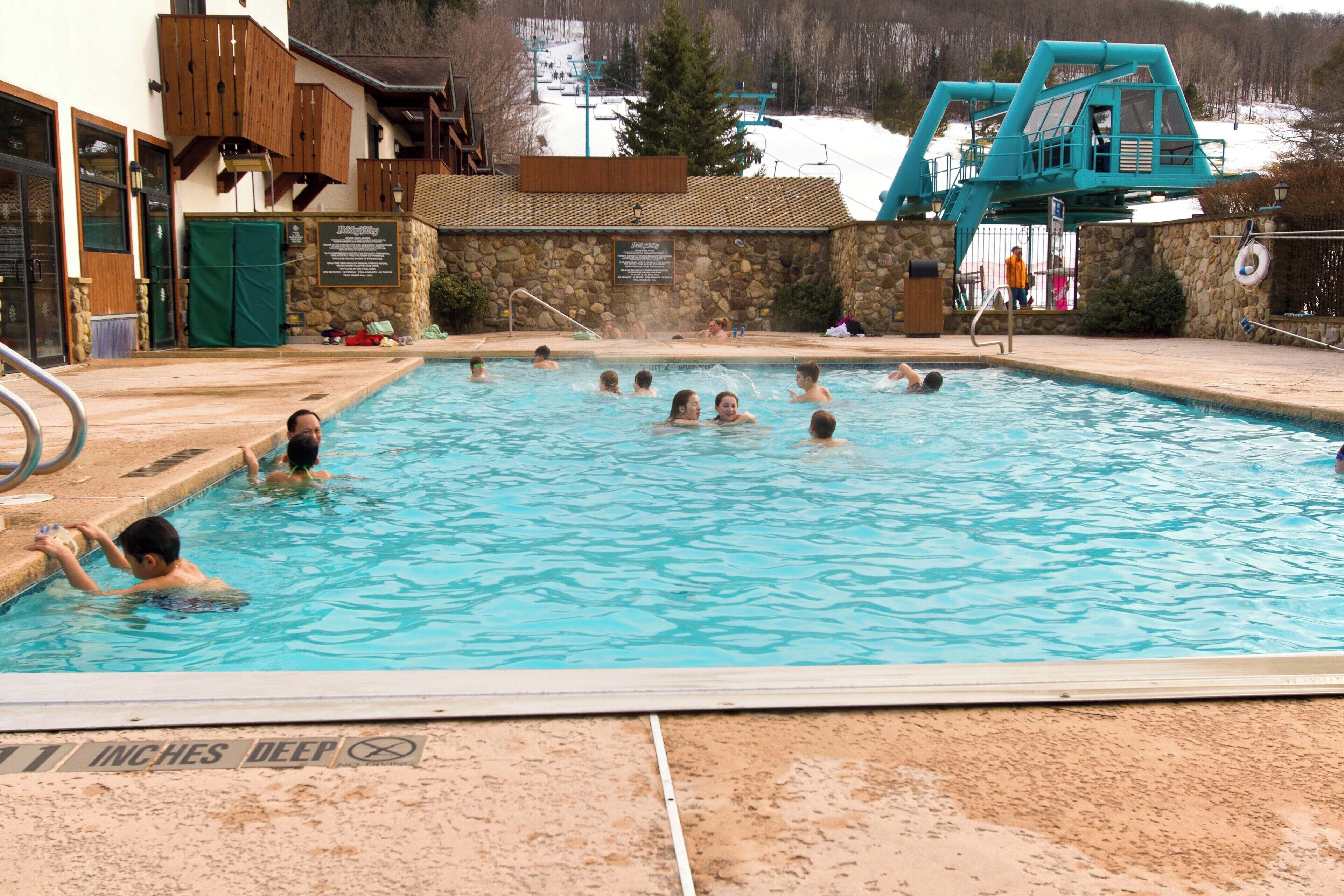 indoor pool, outdoor pool, open 8:30 am to 10:30 pm, pool loungers