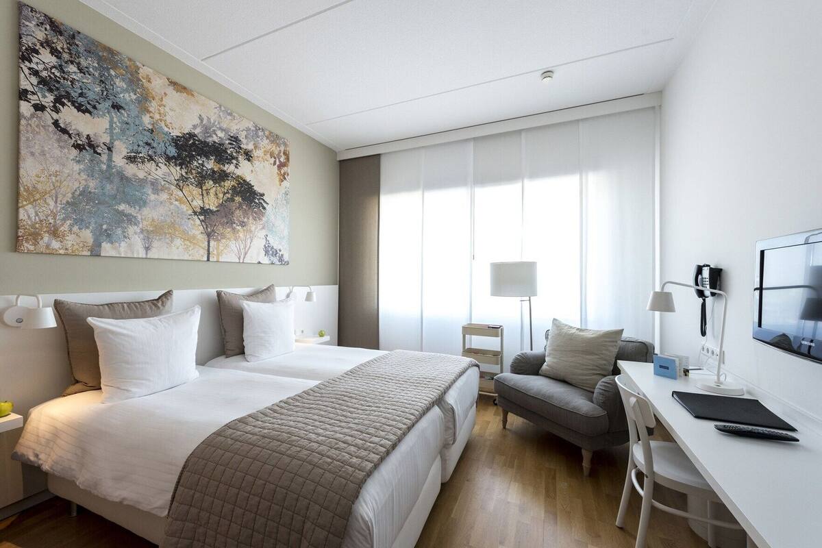 In-room safe, desk, blackout curtains, soundproofing