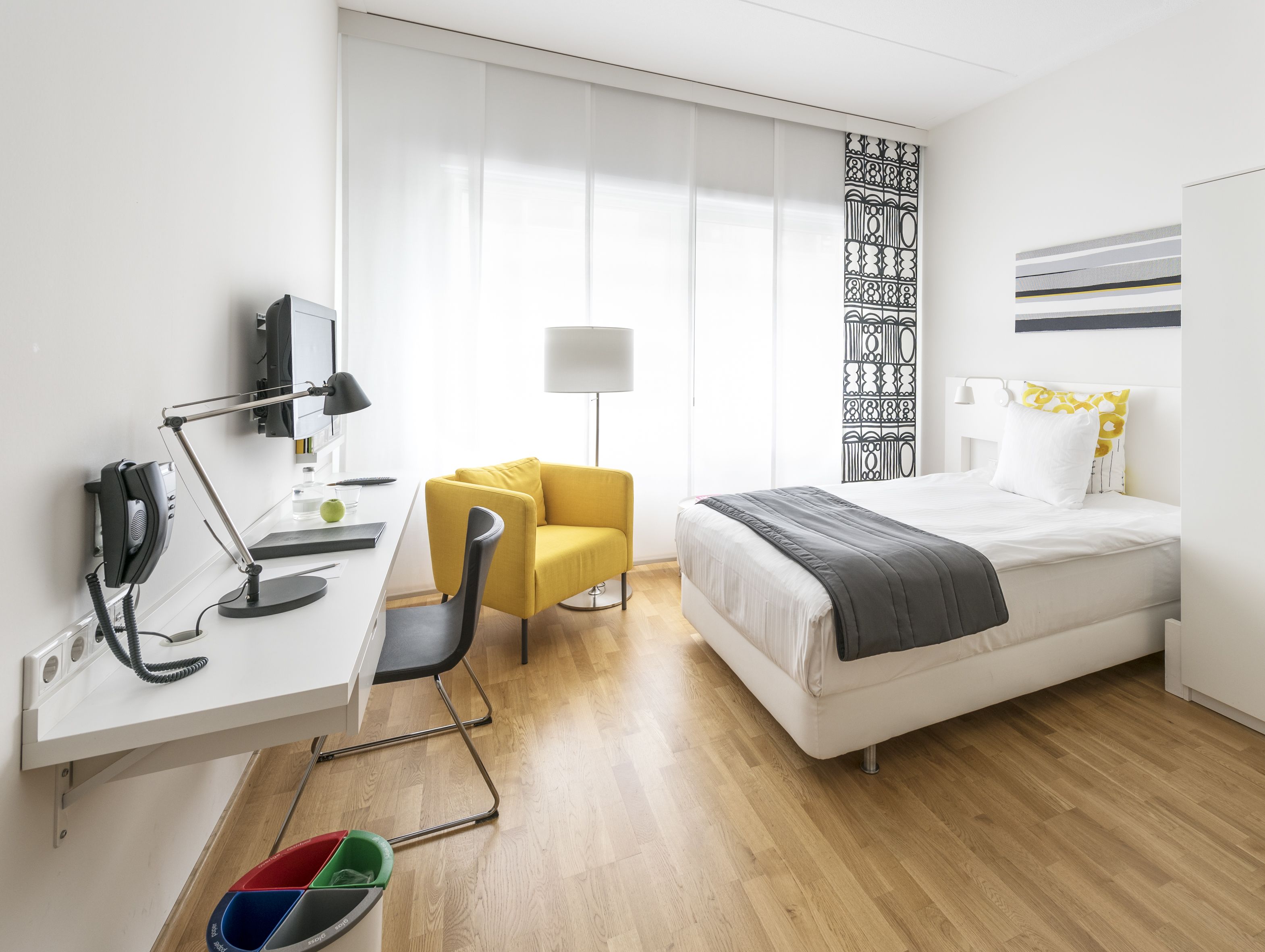 comfort single room | in-room safe, desk, blackout curtains, soundproofing