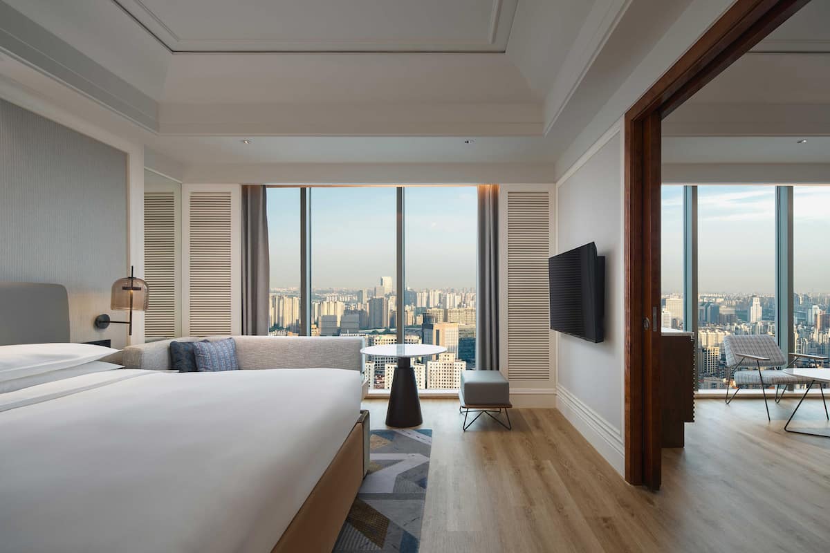 Premium bedding, down comforters, Select Comfort beds, minibar