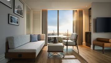 Premium bedding, down duvets, Select Comfort beds, minibar