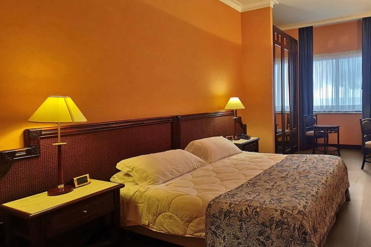 Eenvoudige kamer | Luxe beddengoed, een minibar, een kluis op de kamer, een bureau