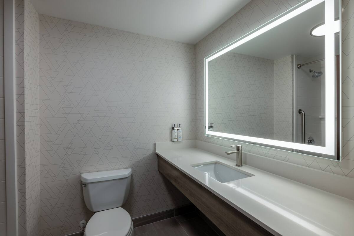 free toiletries, hair dryer, towels