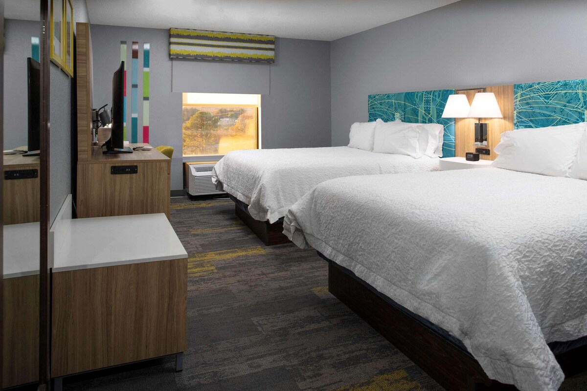Hypo-allergenic bedding available, down comforters, desk