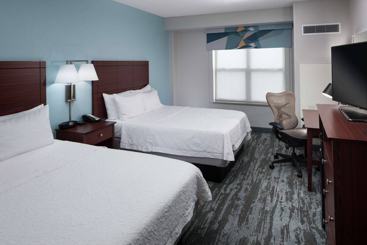 hypo-allergenic bedding, blackout curtains, iron/ironing board