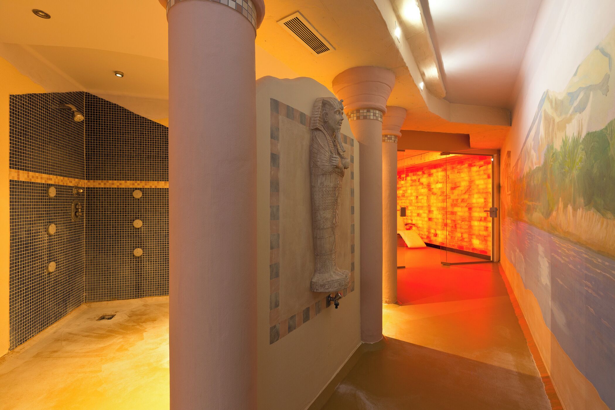 Sauna, hot stone massages, deep-tissue massages, prenatal massages