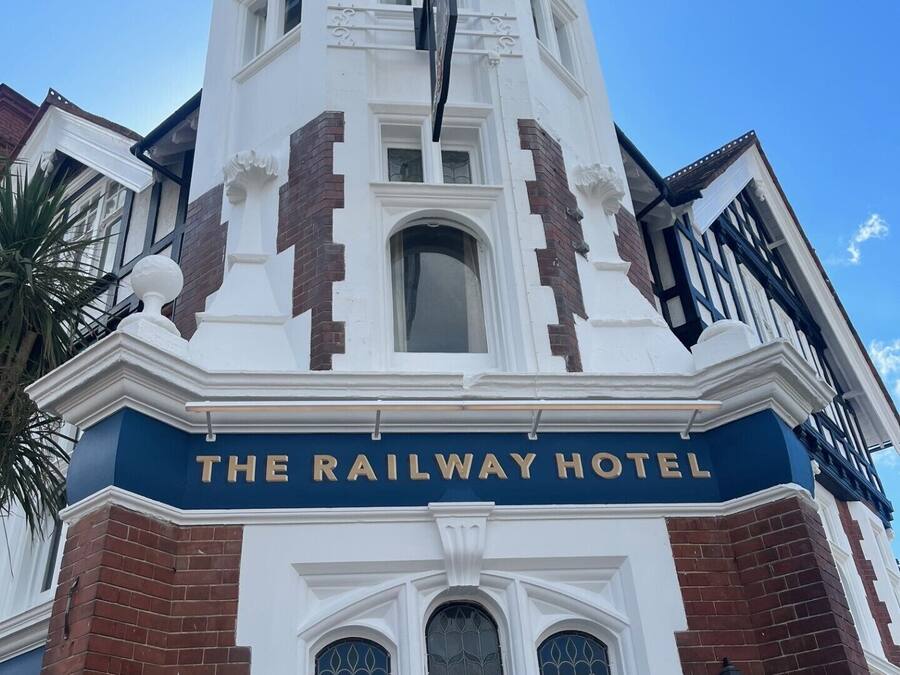 A building with a sign reading "The Railway Hotel".