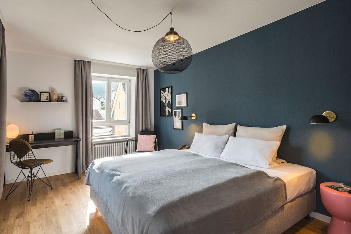 Desk, blackout curtains, iron/ironing board, free WiFi