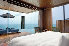 Two Bedroom Ocean Front  Duplex Pool Villa | Premium bedding, down comforters, Select Comfort beds