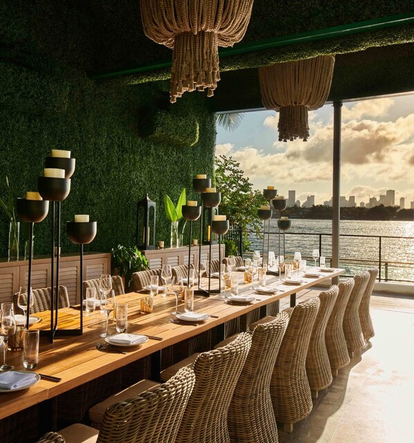 Breakfast, lunch, dinner served; Mediterranean cuisine, pool views