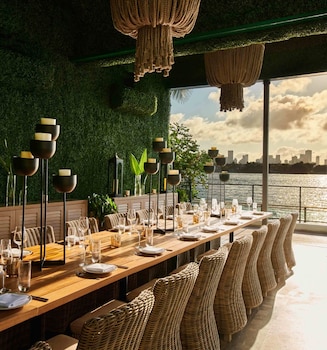 Breakfast, lunch, dinner served; Mediterranean cuisine, pool views  at Mondrian South Beach