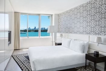 Egyptian cotton sheets, premium bedding, down comforters, minibar at Mondrian South Beach