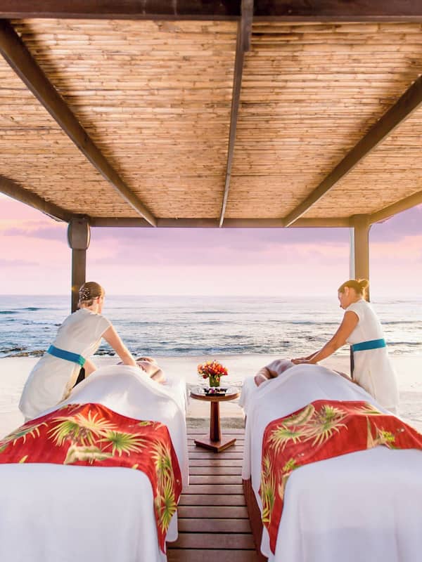 On the beach, white sand, free beach shuttle, beach cabanas