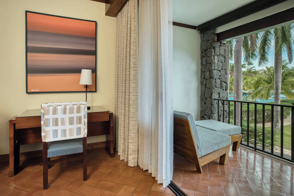 Deluxe Room, 1 King Bed, Balcony | Pool | Outdoor pool, open 6:00 AM to 7:00 PM, pool umbrellas, sun loungers