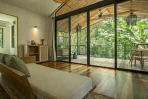 Arenal Pool Casita | Living area | 43-inch flat-screen TV with cable channels, TV, first-run movies - Nayara Gardens (La Fortuna)