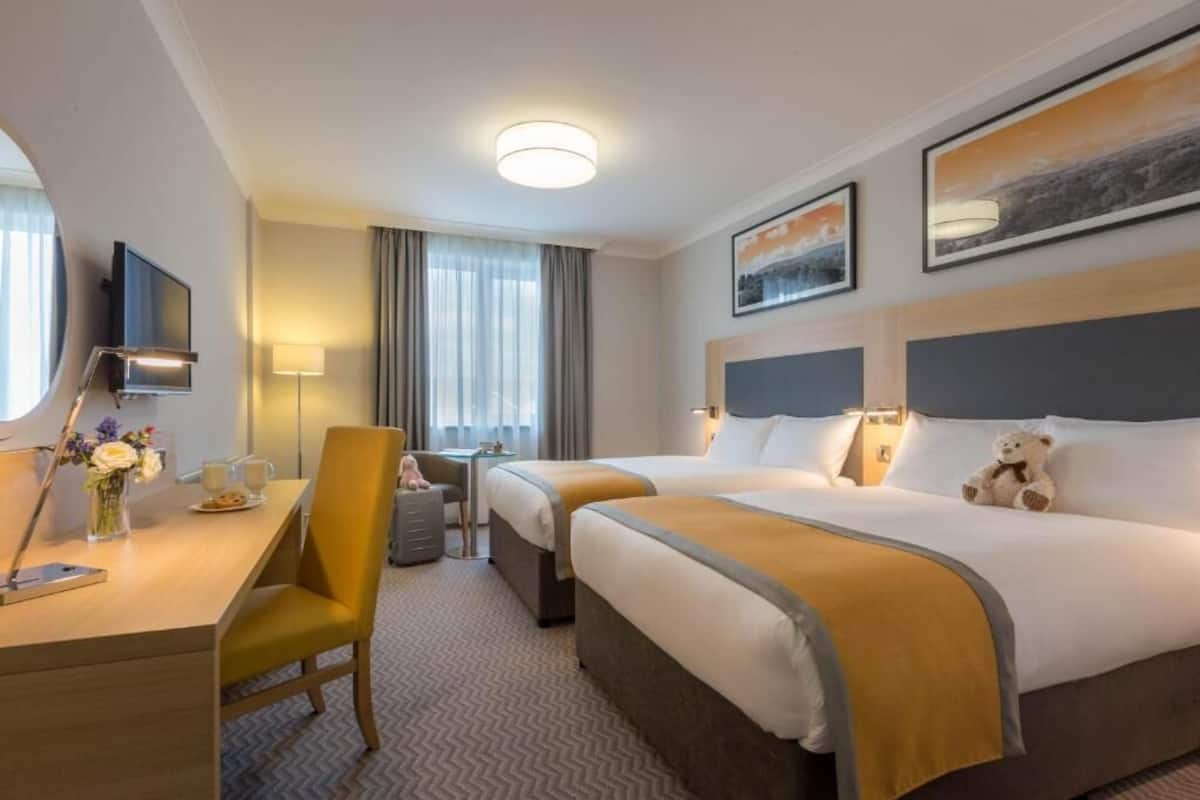 deluxe double & double room | hypo-allergenic bedding, desk, laptop workspace, iron/ironing board