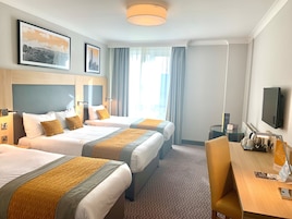 Hypo-allergenic bedding, desk, laptop workspace, iron/ironing board