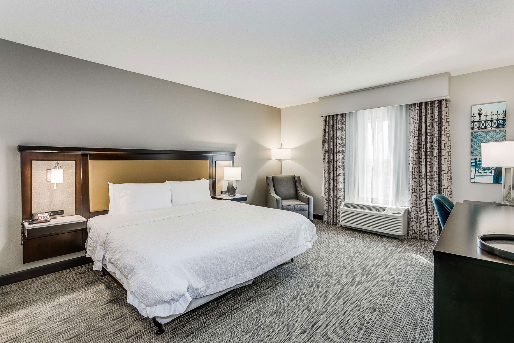 Hypo-allergenic bedding, in-room safe, desk, laptop workspace