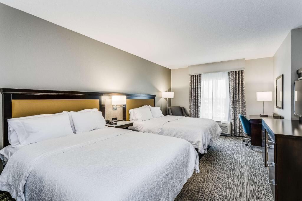Hypo-allergenic bedding, in-room safe, desk, laptop workspace