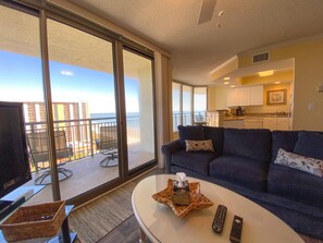 Condo, 2 Bedrooms | Living area | TV, DVD player - Palmetto Vacation Rentals at Kingston Plantation (Myrtle Beach)