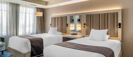 Standard Room, 2 Double Beds, Non Smoking | Premium bedding, in-room safe, desk, blackout drapes