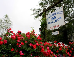 A sign for Allen Harbor Breeze Inn and Gardens indicating a vacancy.