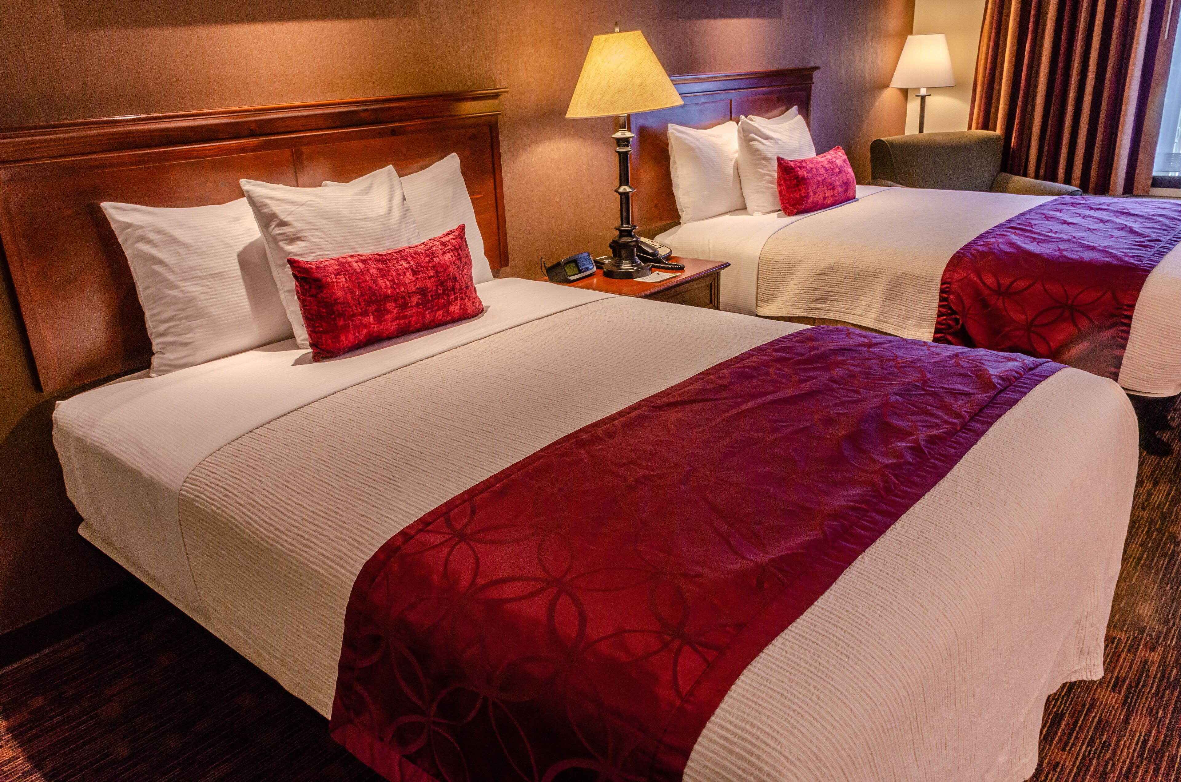deluxe room, 2 queen beds | premium bedding, pillow-top beds, desk, laptop workspace