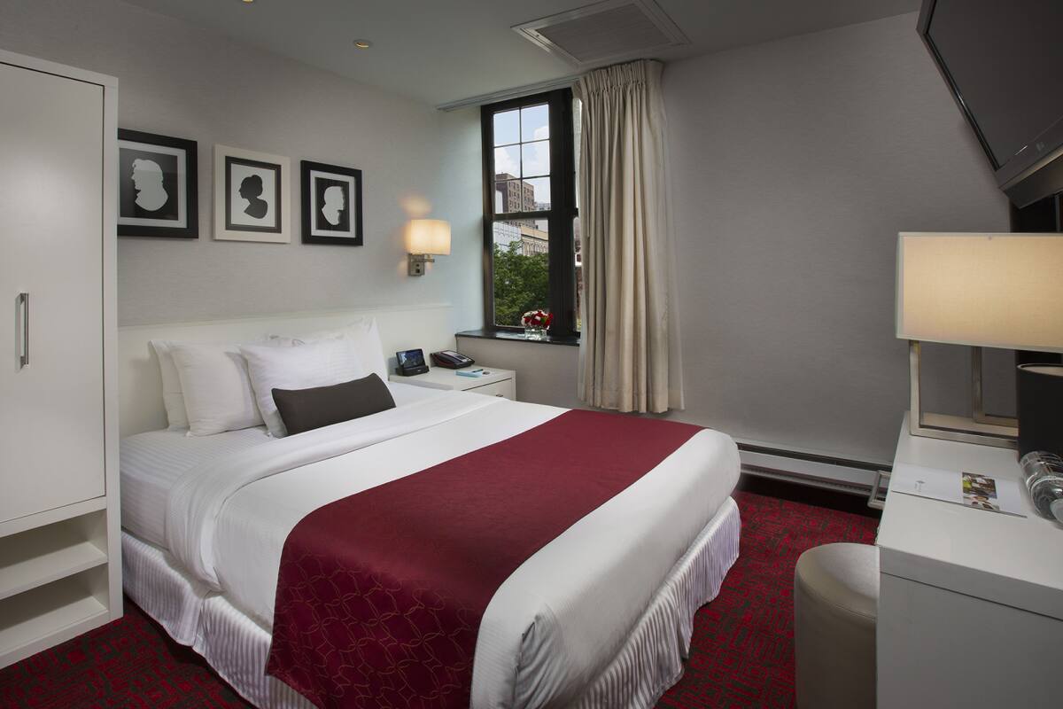 In-room safe, desk, laptop workspace, blackout drapes