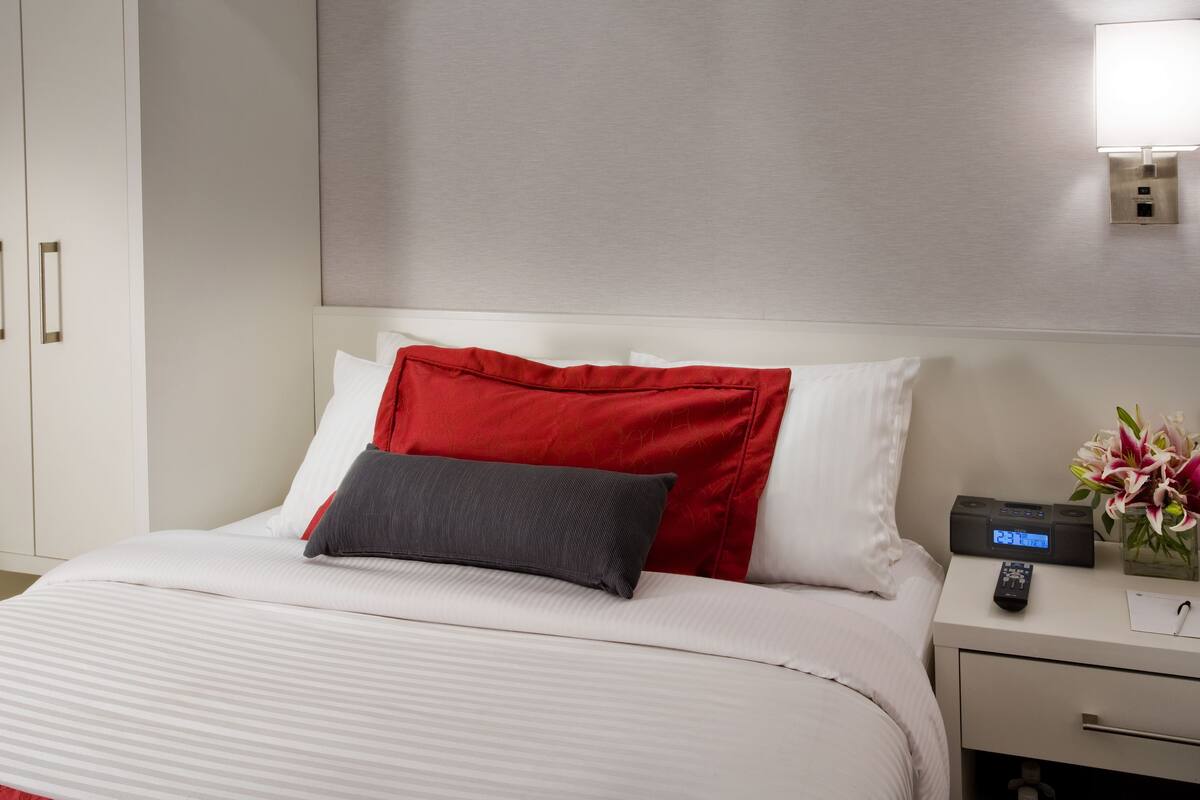 In-room safe, desk, laptop workspace, blackout drapes
