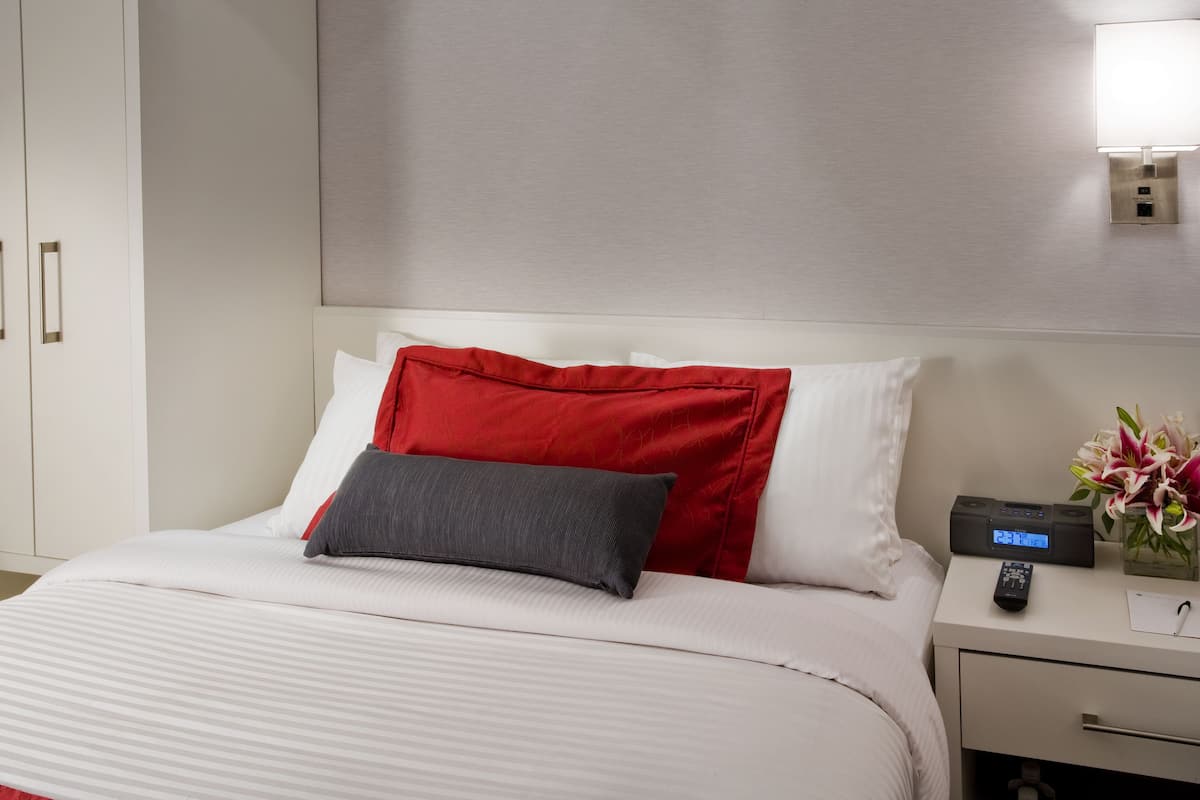 In-room safe, desk, laptop workspace, blackout curtains