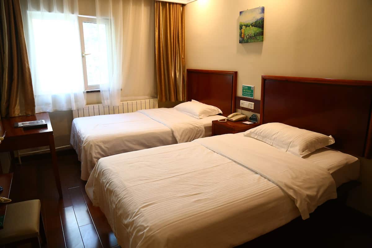 Desk, blackout drapes, free wired internet