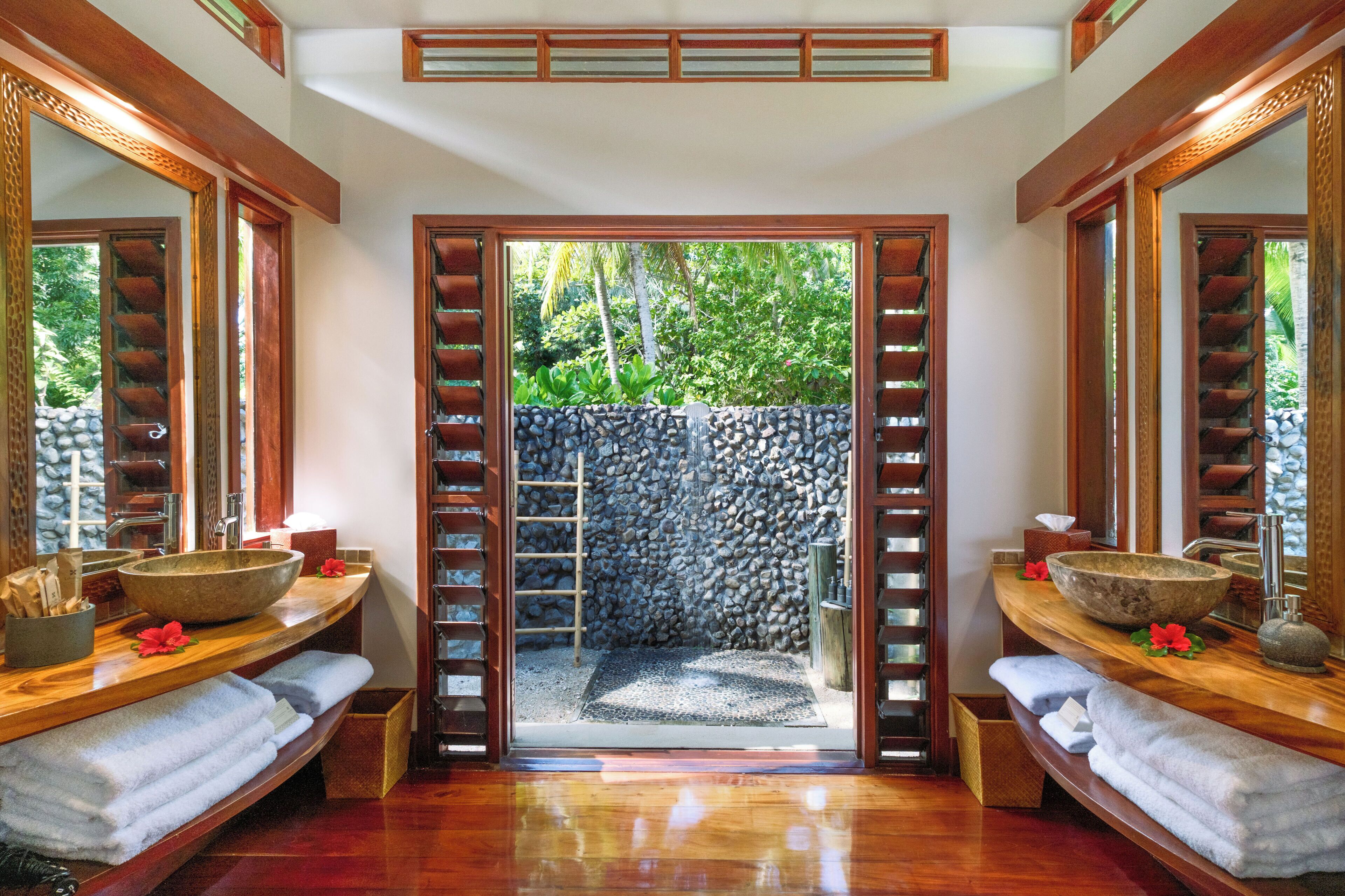 Free toiletries, hair dryer, bathrobes, slippers